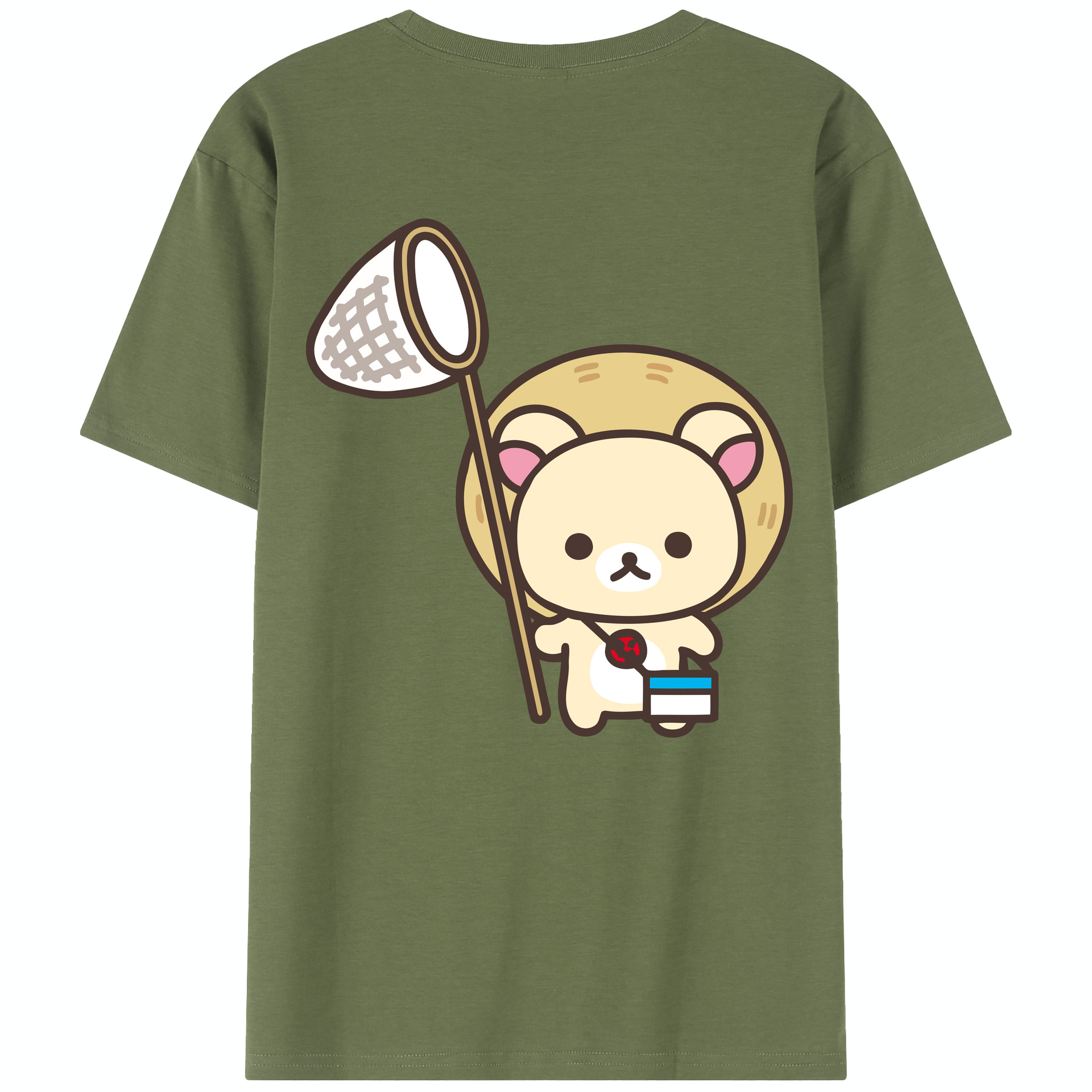 （画像用） リラックマ リラックマ キイロイトリ Rilakkuma Korilakkuma Kiiroitori 綿100％半袖Tシャツ（背面プリント）